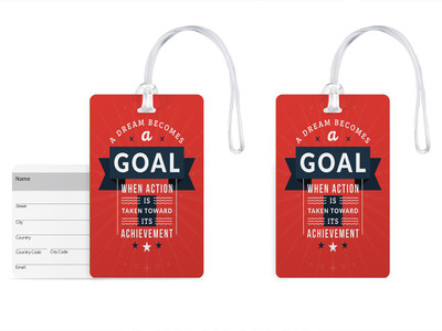 

100yellow Luggage Tags- Inspirational Printed Gloss Finish PVC Bag Tag with Silicon Strap- Ideal For Travel-Pack Of 2 Luggage Tag(Multicolor)
