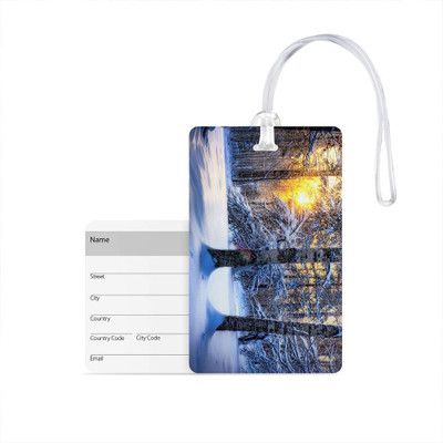 

100yellow Luggage Tag- Natural Scenery Printed Designer Luggage Travel Baggage Tags with Silicon Strap- Ideal For Travel Luggage Tag(Multicolor)