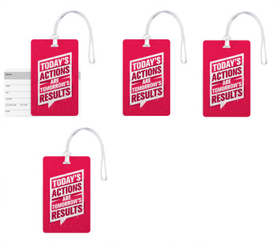

100yellow Luggage Tags- Inspirational Printed Gloss Finish PVC Bag Tag with Silicon Strap- Ideal For Travel-Pack Of 4 Luggage Tag(Multicolor)