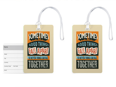

100yellow Luggage Tags- Inspirational Printed Gloss Finish PVC Bag Tag with Silicon Strap- Ideal For Travel-Pack Of 2 Luggage Tag(Multicolor)