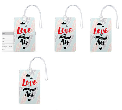 

100yellow Luggage Tags- Love Quote Print High Quality PVC Tag with Silicon Strap- Ideal For Gift-Pack Of 4 Luggage Tag(Multicolor)