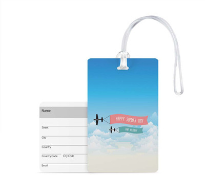 

100yellow Luggage Tags- Printed High Quality Gloss Finish PVC Travel/Bag Tag with Silicon Strap- Ideal For Travel Luggage Tag(Multicolor)
