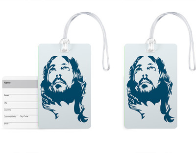 

100yellow Luggage Tags- Lord Jesus Print Gloss Finish PVC Tag with Silicon Strap- Ideal For Travel-Pack Of 2 Luggage Tag(Multicolor)