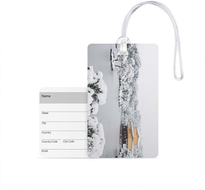

100yellow Luggage Tag- Natural Scenery Printed Designer Luggage Travel Baggage Tags with Silicon Strap- Ideal For Travel Luggage Tag(Multicolor)