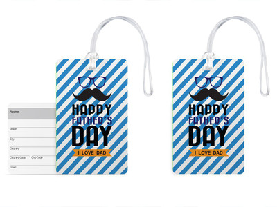 

100yellow Luggage Tags- Happy Father’s Day Print Premium Quality PVC Bag Tag with Silicon Strap- Gift For Father-Pack Of 2 Luggage Tag(Multicolor)