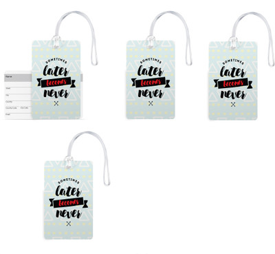 

100yellow Luggage Tags- Quote Printed Premium Quality Gloss Finish PVC Bag Tag with Silicon Strap- Ideal For Travel-Pack Of 4 Luggage Tag(Multicolor)