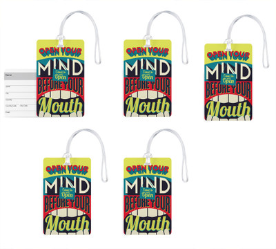 

100yellow Luggage Tags- Motivational Print High Quality PVC Bag Tag with Silicon Strap- Ideal For Travel-Pack Of 5 Luggage Tag(Multicolor)