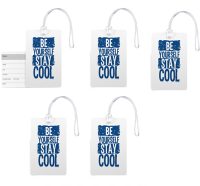 

100yellow Luggage Tags- Motivational Printed Gloss Finish PVC Bag Tag with Silicon Strap- Ideal For Travel-Pack Of 5 Luggage Tag(Multicolor)