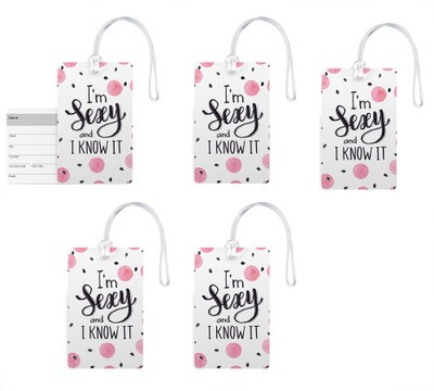 

100yellow Luggage Tags- Love Quotes Printed High Quality PVC Tag with Silicon Strap- Ideal For Gift-Pack Of 5 Luggage Tag(Multicolor)