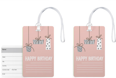 

100yellow Luggage Tags - Happy Birthday Printed PVC with Silicon Strap Baggage/Bag Tag – Ideal for Travel-Pack Of 2 Luggage Tag(Multicolor)