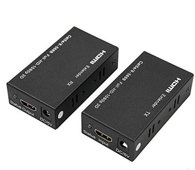 microware 60M HDMI Extender Repeater Transmitter/Sender + Receiver Over Cat5 / Cat6 Upto 60 Meters (60M Extender Over Single CAT5/6 Cable) Supports 3D & Full HD1080p with Power Adapter Media Streaming Device(Black) microware 60M HDMI Extender Repeater Transmitter/Sender + Receiver Over Cat5 / Cat6 Upto 60 Meters (60M Extender Over Single CAT5/6 Cable) Supports 3D & Full HD1080p with Power Adapter Media Streaming Device(Black)
