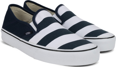 

Vans Canvas Shoes For Men(White, Navy, (stripes) dress blues