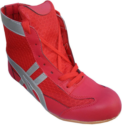 

Black Gold Men's Sports High Ankle Boxing & Wrestling Shoes For Men(Red