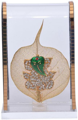 

Siri Creations Piple Green Leaf With Ganesha Showpiece Decorative Showpiece - 9.7 cm(Plastic, Green)