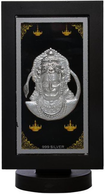 

Siri Creations 999 Pure Silver Hanuman With Acralyic Frame Decorative Showpiece - 13 cm(Silver, Black)