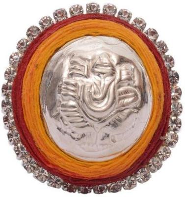 

Siri Creations Betal Nut With Silver Ganesha And Stone Work Decorative Showpiece - 3.5 cm(Silver, Silver)
