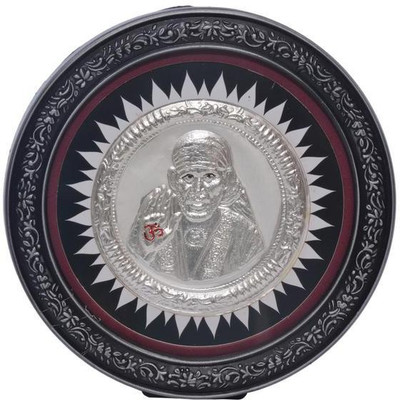 

Siri Creations 999 Pure Silver Baba Frame Withround Shape Decorative Showpiece - 11.5 cm(Silver, Silver)