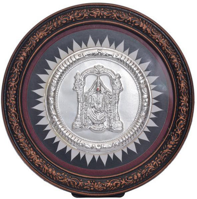 

Siri Creations 999 Pure Silver Balaji Frame Withround Shape Decorative Showpiece - 11.5 cm(Silver, Silver)