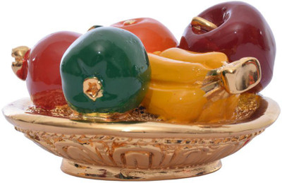 

Siri Creations Fruit Plate With Silver Foil Gold Polish And Enamel Big Decorative Showpiece - 4.5 cm(Silver Plated, Multicolor)