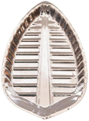 

Siri Creations Silver Banana Leaf Plate Decorative Showpiece - 9.6 cm(Silver, Silver)