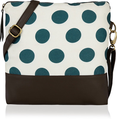

Kleio Women Casual White Canvas Sling Bag
