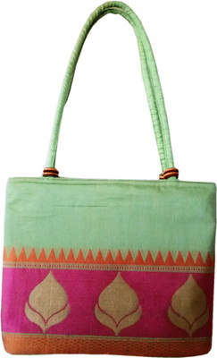 

auk Women Casual Green Silk Shoulder Bag
