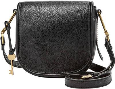 

Fossil Women Casual Black Genuine Leather Sling Bag