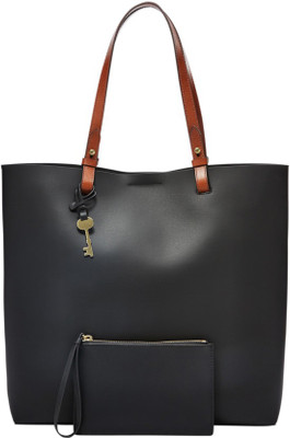 

Fossil Women Casual Black Genuine Leather Tote