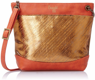 

Baggit Women Evening/Party Orange PU Sling Bag