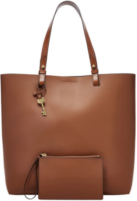 

Fossil Women Casual Brown Genuine Leather Tote