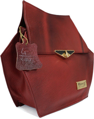 

REINE Girls Casual Maroon Genuine Leather Sling Bag