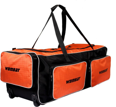 

Wombat Orange/Black Polyester Wheelie cricket Kit bag / Cricket Kit bag With Wheel sport bag(Orange, Kit Bag), Black;orange