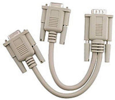 

TECHON TV-out Cable male to female y splitter vga cable(White, For Computer)