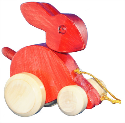 

Atabz Pulling Rabbit Toy(Red)