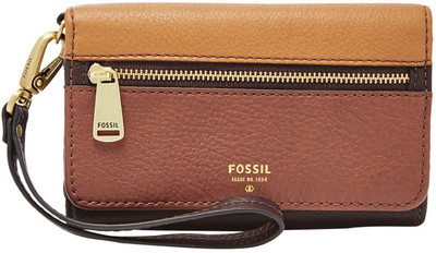 

Fossil Women Multicolor Genuine Leather Wallet(8 Card Slots), Multi brown