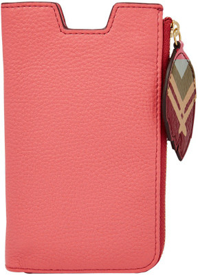 

Fossil Women Red Genuine Leather Wallet(2 Card Slots), Rose
