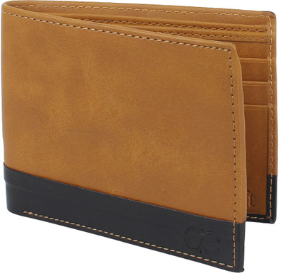 

amicraft Men Black, Tan Artificial Leather Wallet(8 Card Slots)