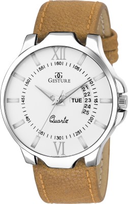 Gesture 1100- Silver Day And Date Strap Watch  - For Men   Watches  (Gesture)