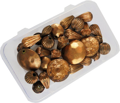 

estore 30 pcs copper color handcrafted handicraft export quality antique copper color metal beads for jewellery making art and craft diy project kit