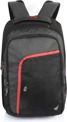 

Fly CORPORATE 5 L Laptop Backpack(Black), Black and red