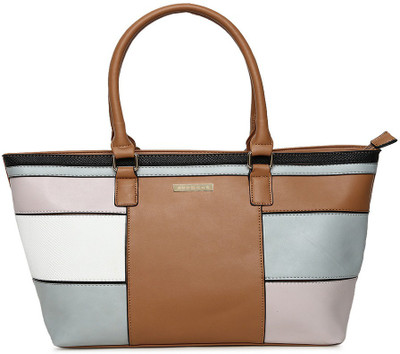 

Addons Geometric Colour Blocking Tote Bag Shoulder Bag(Beige, 5 L)