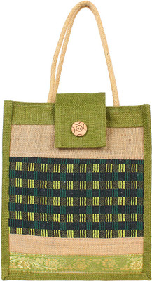 

styles creation Jute Lunch Bag HNDBG49 Lunch Bag(Green, 12 inch)