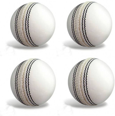 

GLS 4 Piece Genuine Leather Cricket Ball Size 5.5 - Pack of 4 Cricket Leather Ball(Pack of 4, White)
