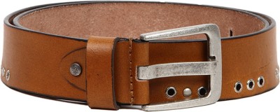 

Flying Machine Men Casual Brown Genuine Leather Belt, Tan