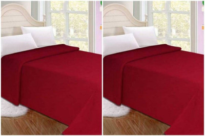 Shreejee Solid Double Fleece Blanket(Polyester, Maroon)