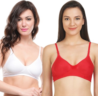 BodyCare Seamless Cup Bra Women T-Shirt Non Padded Bra(Red, White)