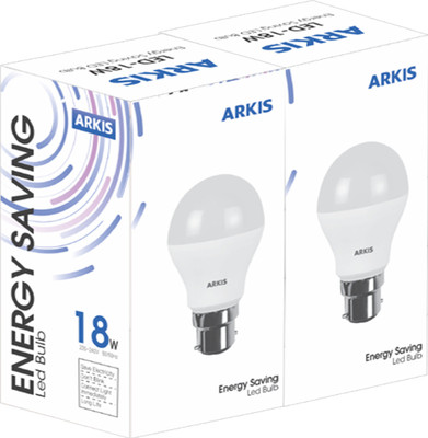 

ARKIS 18 W Round B22 LED Bulb(White, Pack of 2)