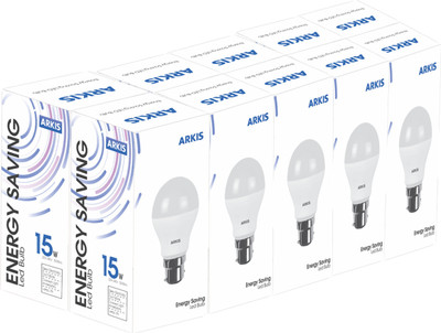 

ARKIS 15 W Round B22 LED Bulb(White, Pack of 10)