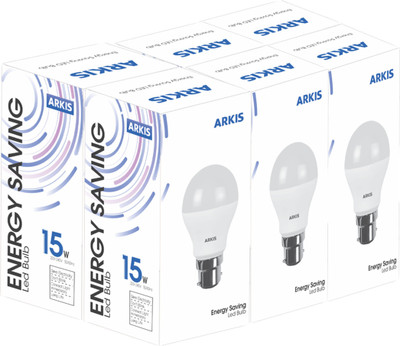 

ARKIS 15 W Round B22 LED Bulb(White, Pack of 6)
