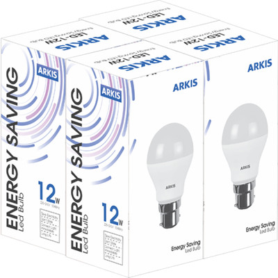 ARKIS 12 W Round B22 LED Bulb(White, Pack of 4)